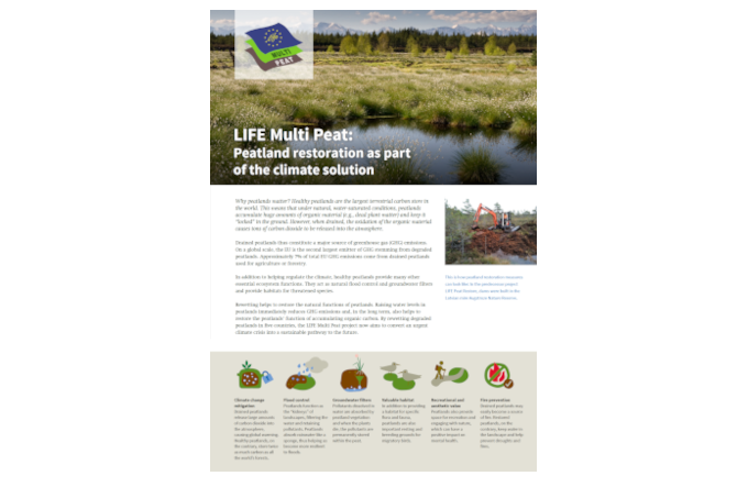 project leaflet LIFE Multi Peat - thumbnail