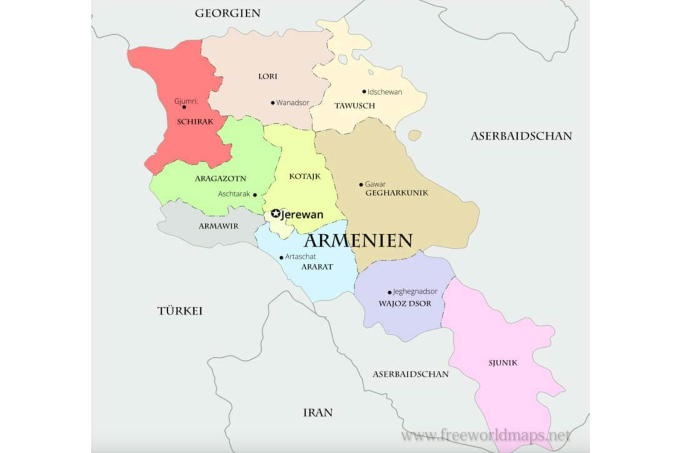 Map of Armenia - graphic: freeworldmaps.net