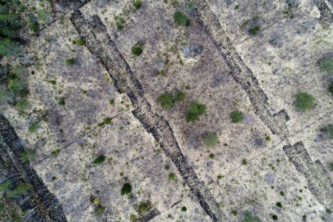 Abandoned peat cutting area shot with drone camera by NABU’s project partner Tallinn University at the Suursoo-Leidissoo site, Estonia