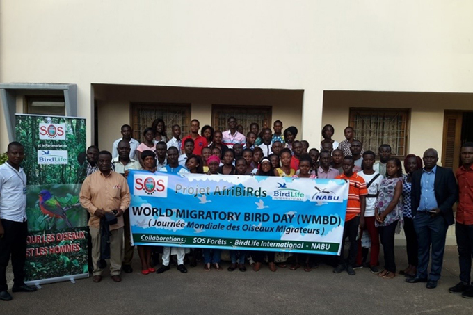 Participants at the World Migratory Bird Day in Ivory Coast.